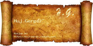 Huj Gergő névjegykártya