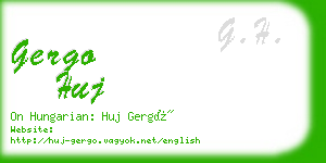 gergo huj business card